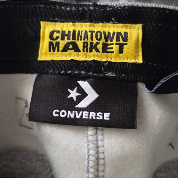 Converse x Chinatown Market Basketball Smile All-over Print Fleece Sweat Pants S - Picture 12 of 16